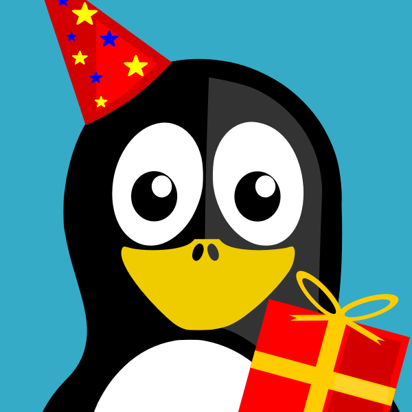SVG A penguin birthday card