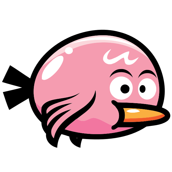 SVG A pink bird from a video game