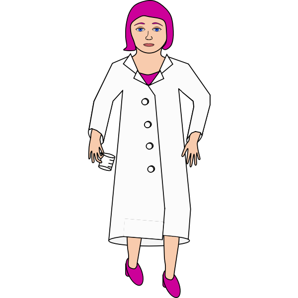 SVG A scientist with purple hair vector graphics