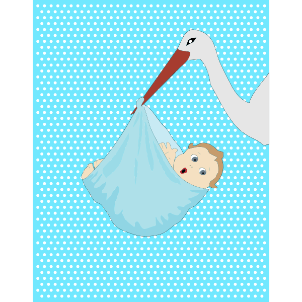 SVG A stork with newborn baby