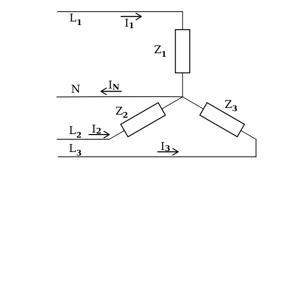 SVG A Three-phase electric power load connected in Y formation