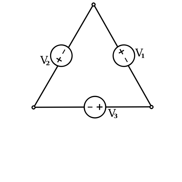 SVG A Three-phase electric power source connected in Delta formation