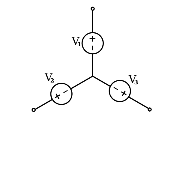 SVG A Three-phase electric power source connected in Y formation