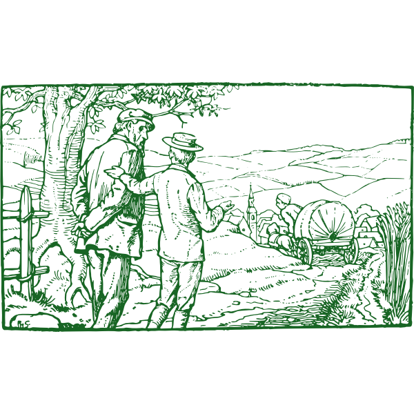 SVG A walk with grandfather vector image