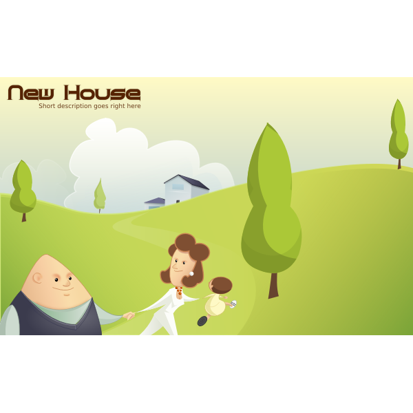 SVG A walk with mother and father vector image