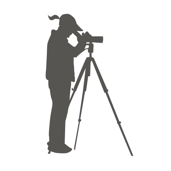 SVG A woman looking through a spotting scope vector clip art