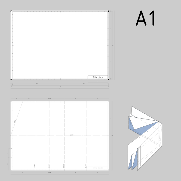 SVG A1 sized technical drawings paper template vector drawing