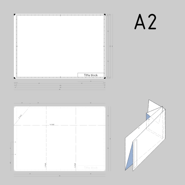 SVG A2 sized technical drawings paper template vector graphics