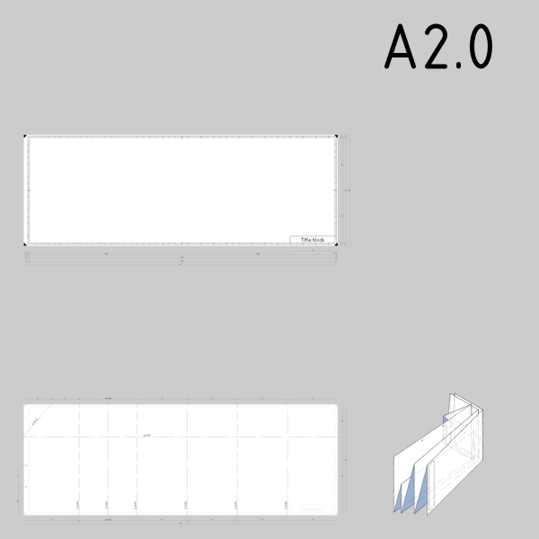 SVG A20 sized technical drawings paper template vector clip art