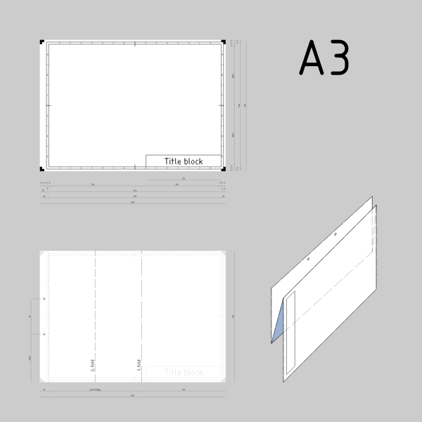 SVG A3 sized technical drawings paper template vector clip art