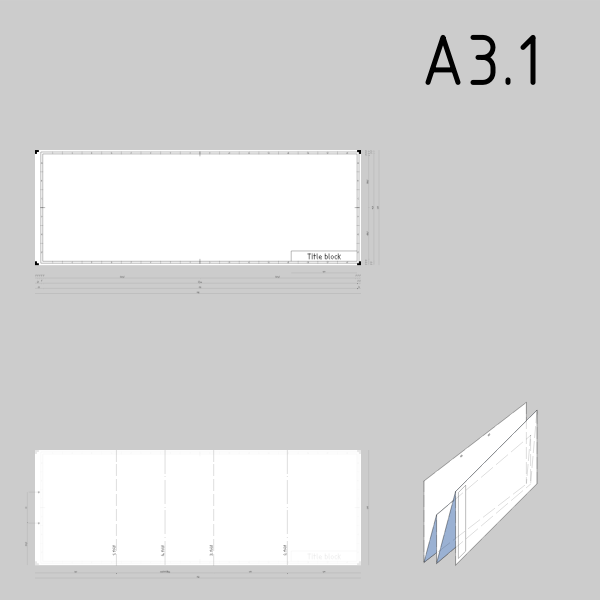 SVG A31 sized technical drawings paper template vector drawing