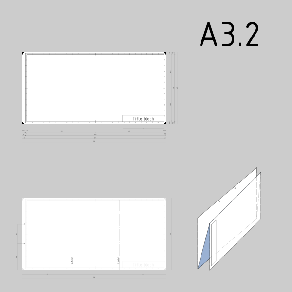 SVG A32 sized technical drawings paper template vector illustration