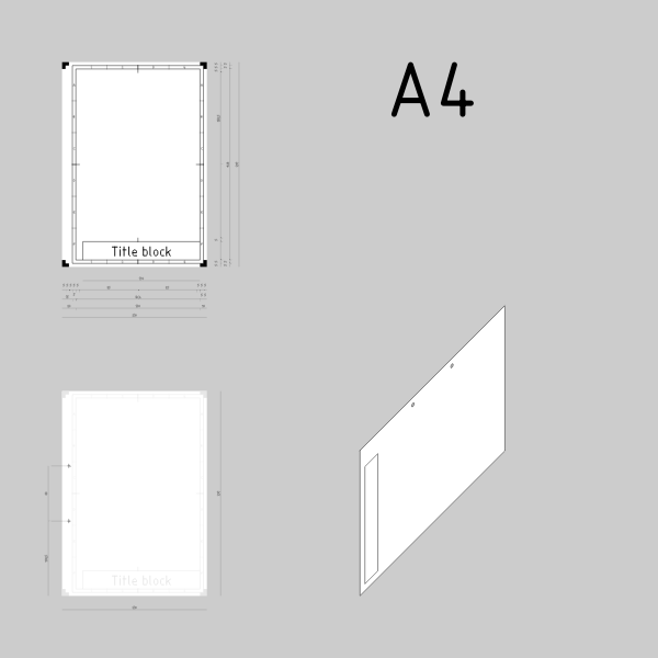 SVG A4 sized technical drawings paper template vector image