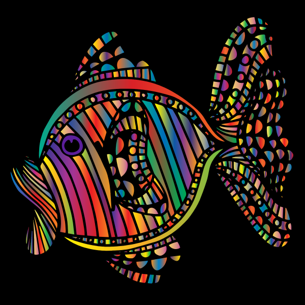 SVG Abstract Colorful Fish 6 With Background
