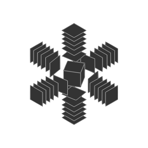 SVG abstract cube in space