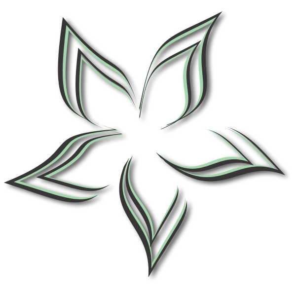 SVG Abstract Flower black and green