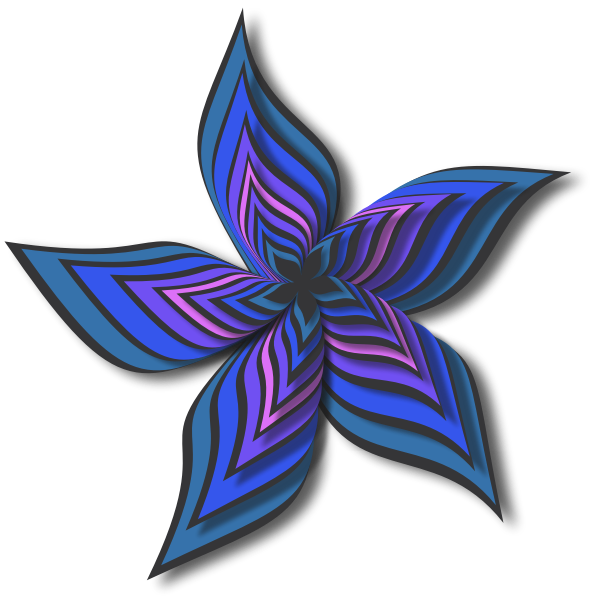 SVG Abstract Flower Colour blue