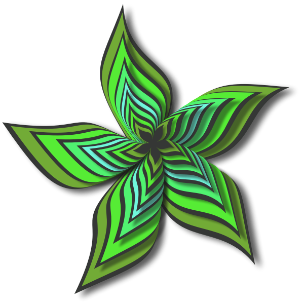 SVG Abstract Flower Shape Green Color