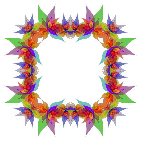 SVG Abstract Flowers Frame 2