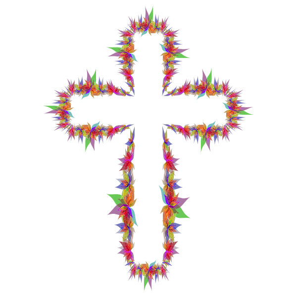SVG Abstract flowers on a cross