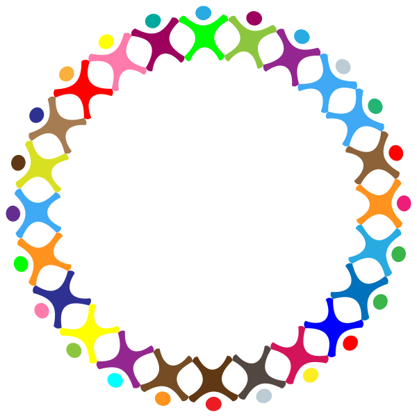SVG Abstract prismatic people circle