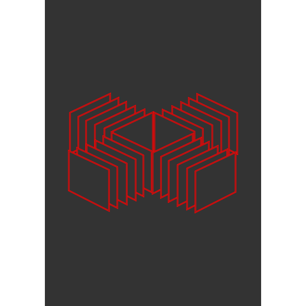 SVG abstract square red and black