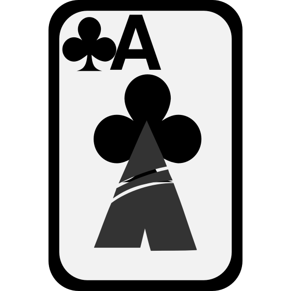 SVG Ace of Clubs funky playing card vector clip art