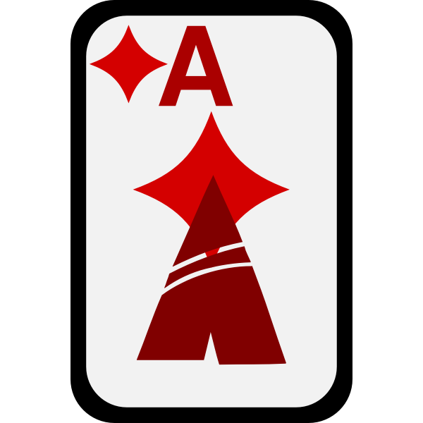 SVG Ace of Diamonds funky playing card vector clip art