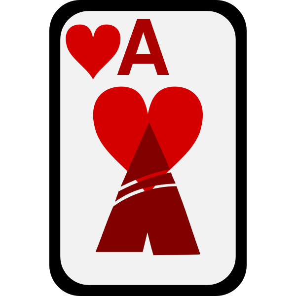 SVG Ace of Hearts funky playing card vector clip art
