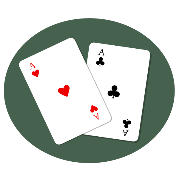 SVG Aces of heart and and clubs playing cards vector graphics