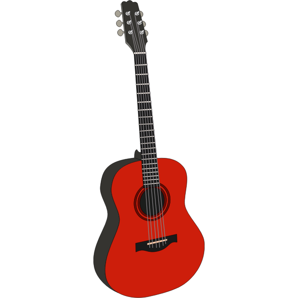 SVG Acoustic guitar in red color