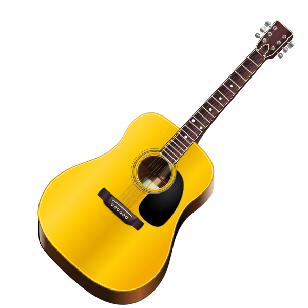 SVG Acoustic guitar photo-realisitc vector drawing
