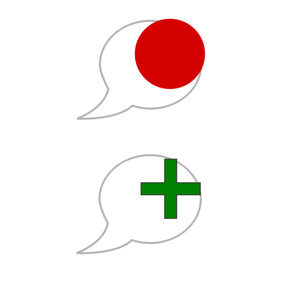 SVG Add and stop speech bubbles vector illustration
