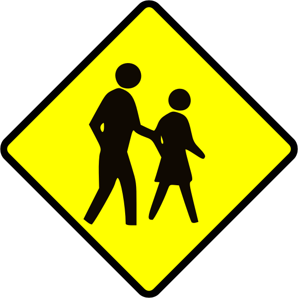 SVG Adults crossing caution sign vector image