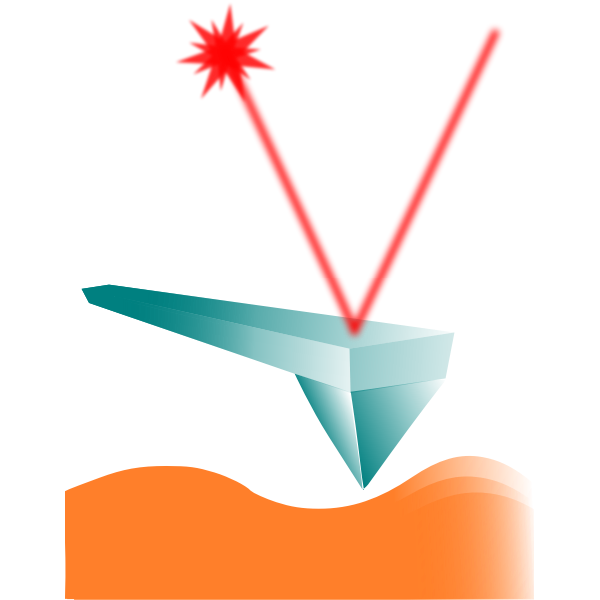 SVG AFM tip with laser and surface