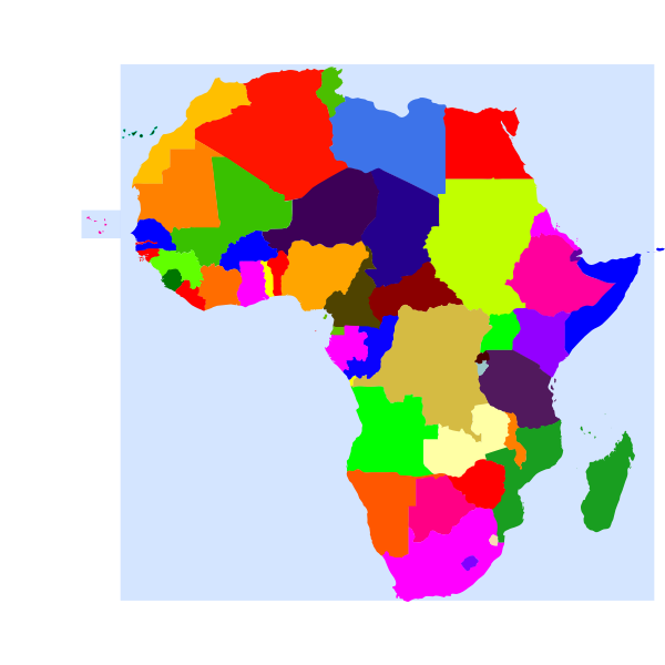 SVG Africa and its countries vector graphics