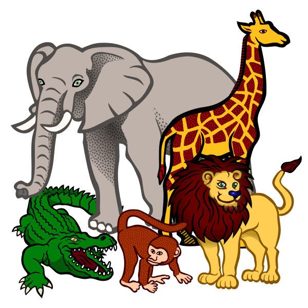 SVG African animals vector illustration