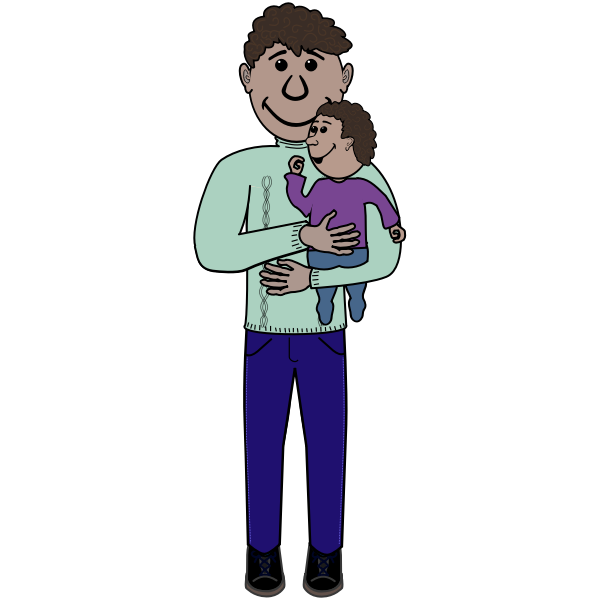 SVG African father and kid