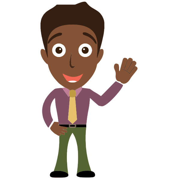 SVG African Man Says Hello