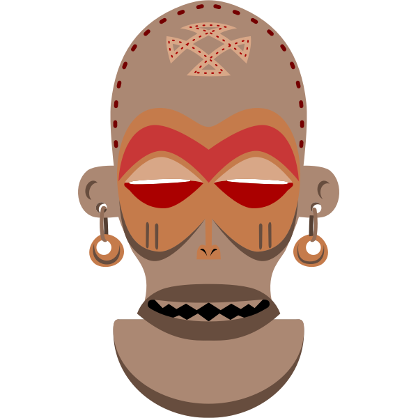 SVG African Mask Vector Art