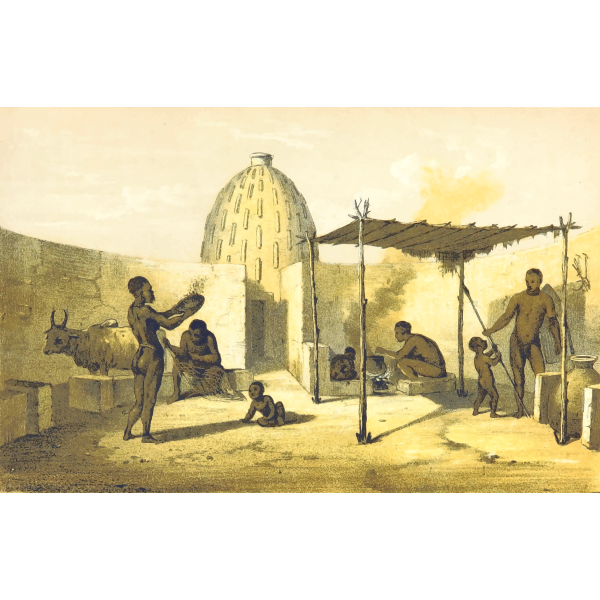 SVG African village039s scene