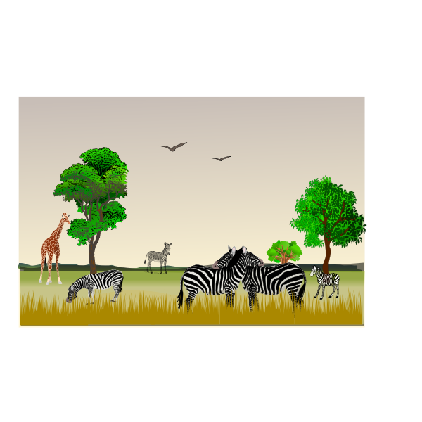 SVG African wildlife scenery vector image