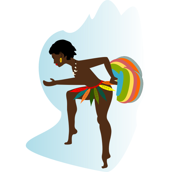 SVG African woman dancer vector drawing