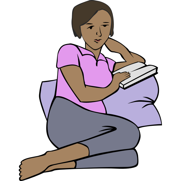SVG African woman reading