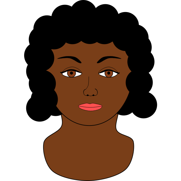 SVG African woman with big eyes vector illustration