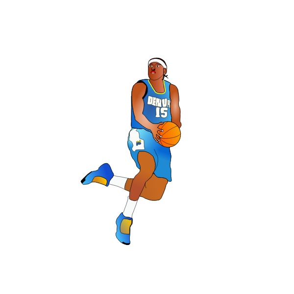 SVG Afro-American basketball player about to score vector image