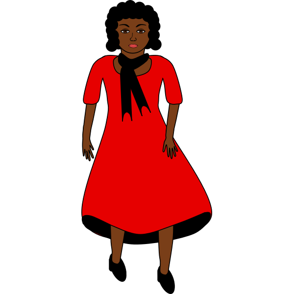 SVG Afro-american lady in red dress
