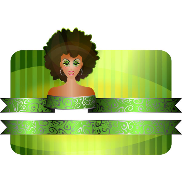SVG Afro girl border vector illustration