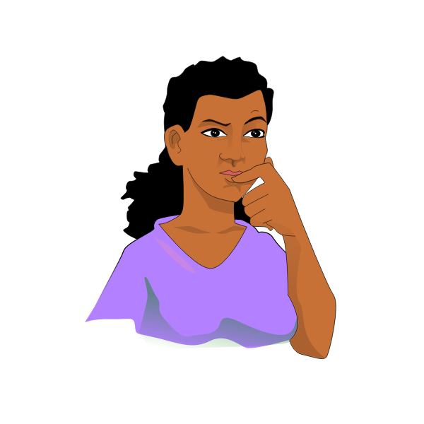 SVG Afro woman thinking vector graphics