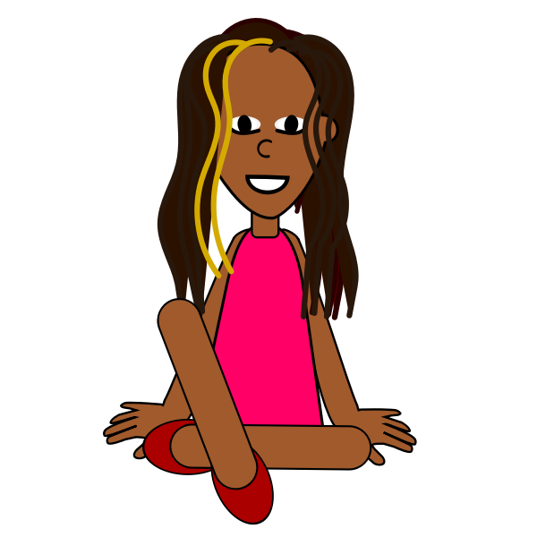 SVG Afroamerican girl sitting